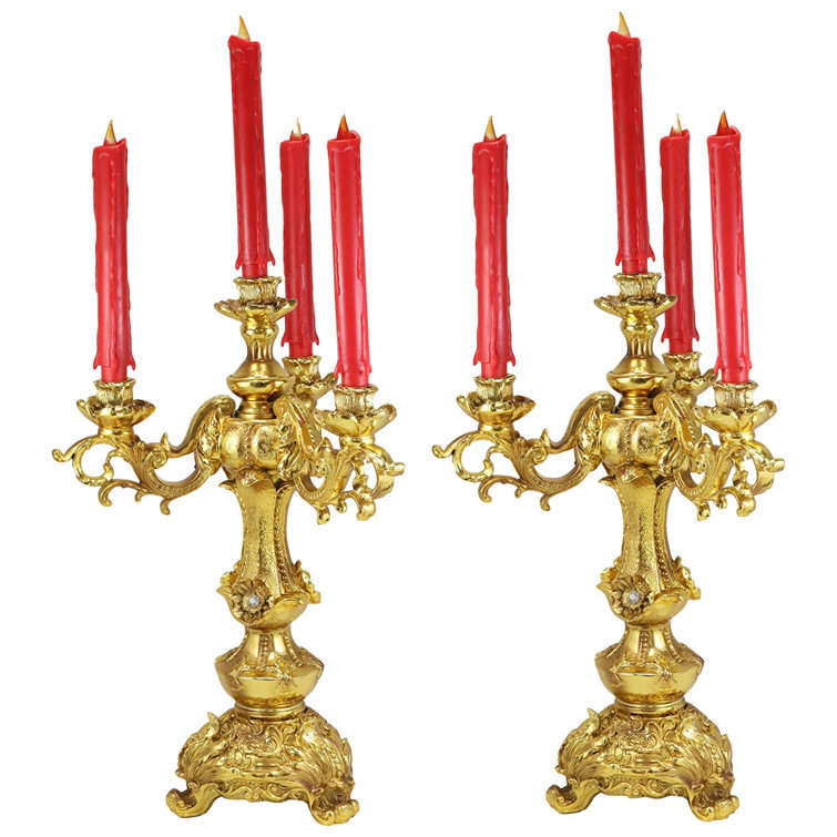 Ebros Gift Set Of 2 Large 18"H Vintage Antique Baroque Design